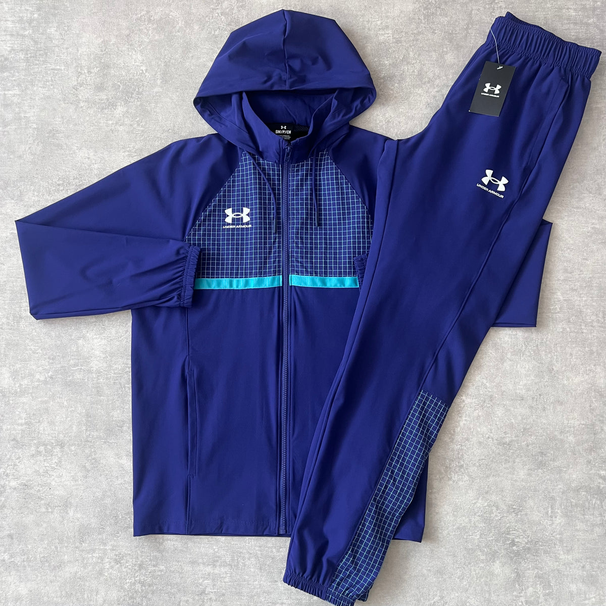 UNDER ARMOUR GRID TRACKSUIT BLUE - JACKET & TROUSERS