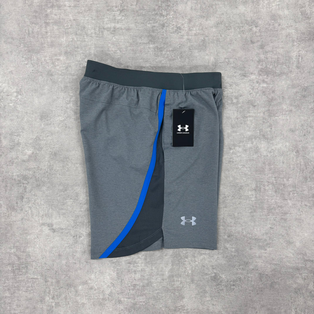 UNDER ARMOUR LAUNCH SHORTS 7” - GREY / BLUE