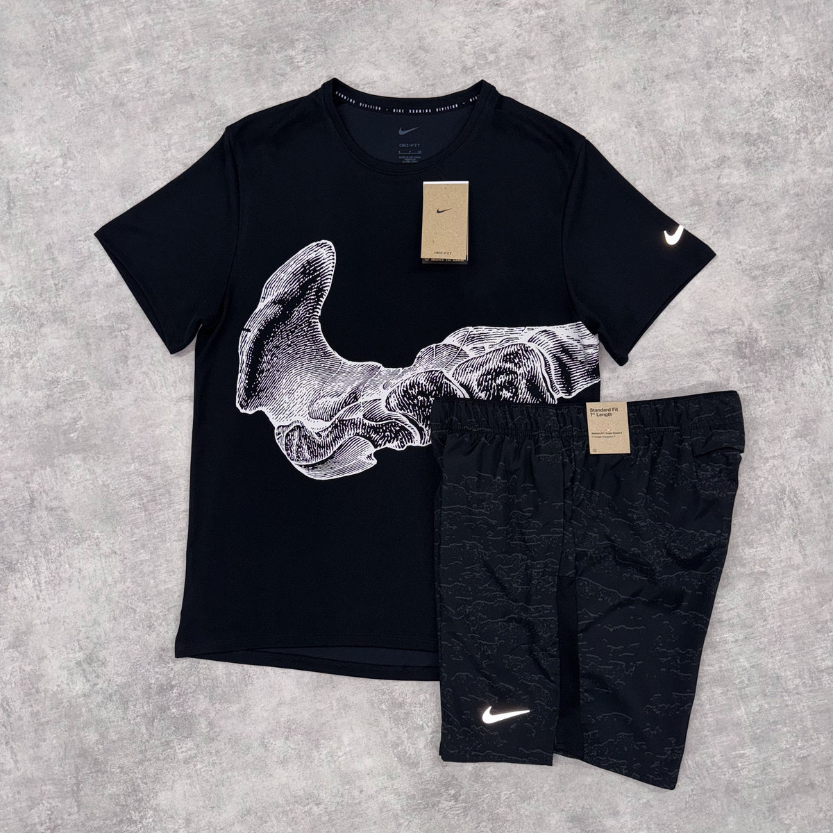 NIKE BONE DRI FIT SET BLACK - T SHIRT & SHORTS