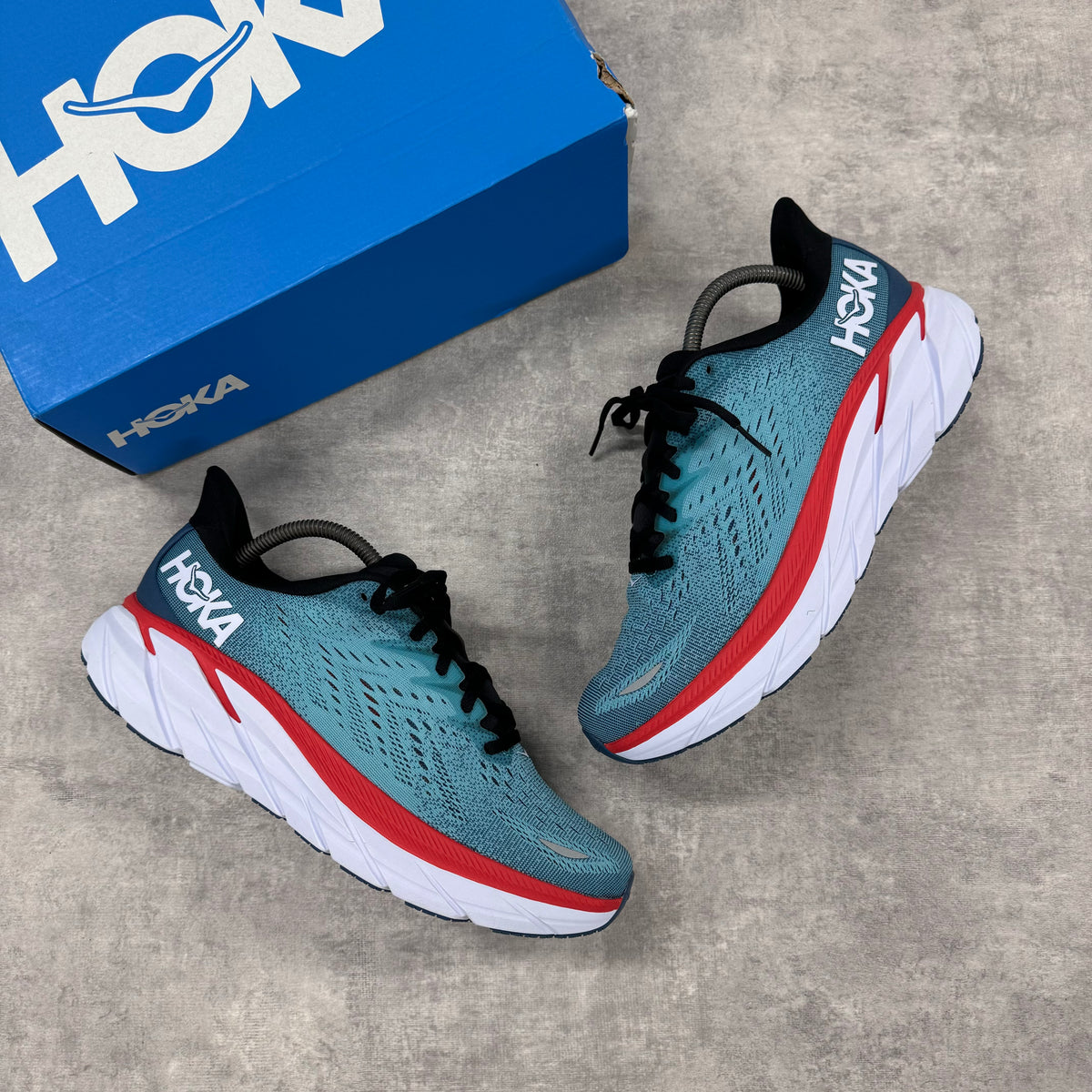 HOKA CLIFTON 8 RUNNING TRAINERS - TEAL