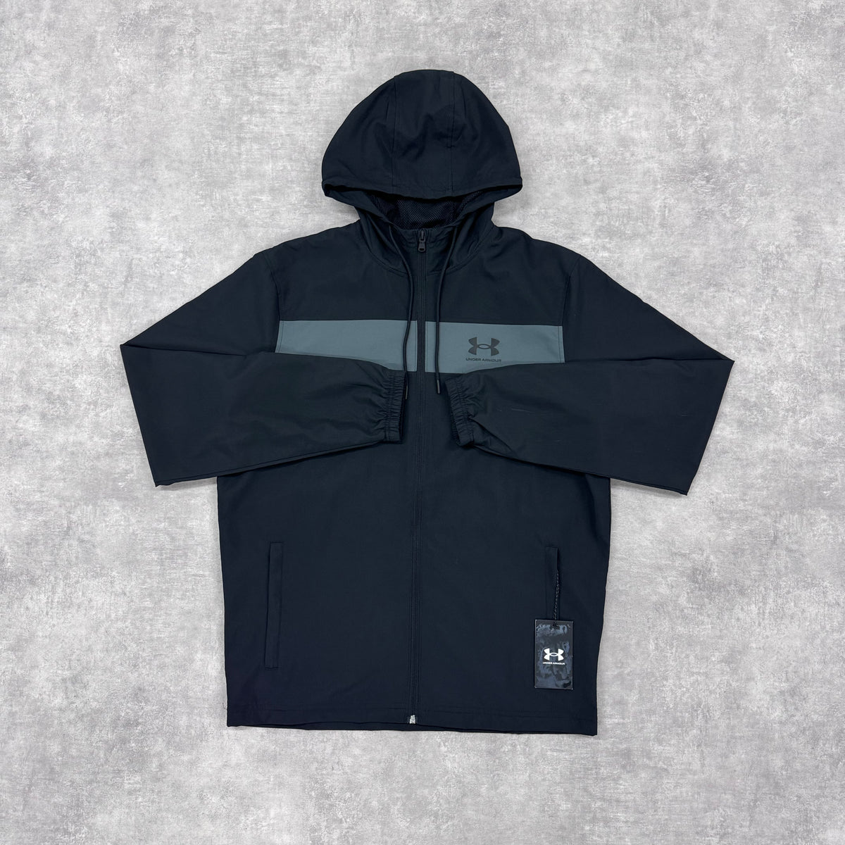 UNDER ARMOUR RUN JACKET - BLACK / GREY